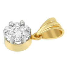 Load image into Gallery viewer, 14K Yellow Gold 1/2 cttw Round Cut Diamond Circle Pendant Necklace (H-I, I1-I2)

