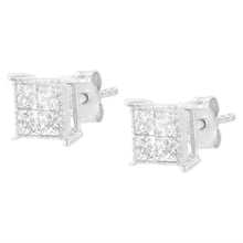 Load image into Gallery viewer, Sterling Silver 3/4 cttw Composite Diamond Stud Earrings (I-J, I2-I3)
