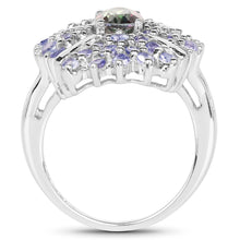 Load image into Gallery viewer, 2.86 Carat Genuine Mystic Topaz and Tanzanite .925 Sterling Silver Ring
