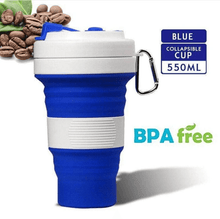 Load image into Gallery viewer, Camping Coffe Adjustable sizes Multi-colors New Collapsible Silicone Coffee Cup Mug Reusable High Temperature Water Cup Outdoor Travel 550ml
