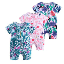 Load image into Gallery viewer, Summer Newborn Fashion Boy and Girls Printed Flower Short-sleeved Romper /  jumpsuit For Kids
