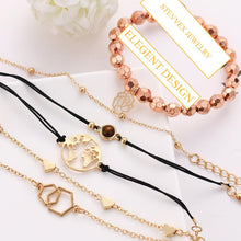 Load image into Gallery viewer, Boho Rose Map Bracelets &amp; Bangles for Women Bohemian Round  Charm Bracelet Set Fashion Multilayer Accessories Luxury Jewelry
