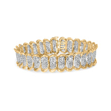 将图片加载到图库查看器，10K Yellow Gold 4.00 Cttw Pave Diamond Classic Link 7" Bracelet (I-J Color, I2-I3 Clarity)
