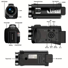 Load image into Gallery viewer, 16x Zoom 1080P HD Digital Camera Bundle with 2 Batteries, 32G TF Card, Mic, Hood &amp; Bag
