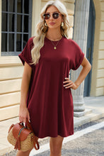 Load image into Gallery viewer, Short Sleeve Mini Dress with Pockets Casual &amp; Stylish Everyday Wear
