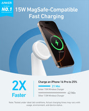 Load image into Gallery viewer, Anker MagGo Wireless Charger (2-in-1, Dock Stand) with USB-C Cable BOA
