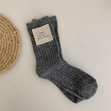 Load image into Gallery viewer, 1Pair Ladies Pile Socks for Autumn Winter Pure Cotton Socks Solid Color Keep Warm Women Socks Mid Tube Socks Thickening Cashmere Socks For Men And Women
