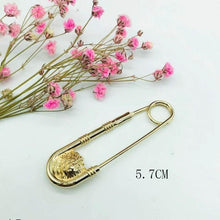 将图片加载到图库查看器，1pc Alloy Double Lion Head Brooch Pin Fashion Safety Pins Women Waist Closing Men Suit Jacket Decoration Jewelry Retro Double Head Safety Pin Temperament Coat Pin
