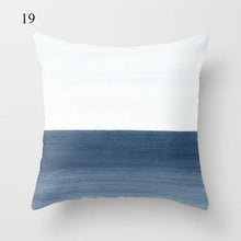 Load image into Gallery viewer, 1pc Blue Geometric Landscape Pillowcase Waist Throw Cushion Cover Sofa Printed Navy Blue Throw Pillow Covers Sea Texture Cushion Cover Elegant Decor Square Pillows Covers Car Home Decor 45x45CM
