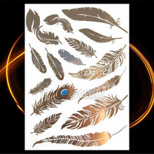 将图片加载到图库查看器，1PC Gold Chain Bracelet Tattoo Sticker Summer Style Fake Jewelry Temporary Tattoo Waterproof Gold Sliver Glitter Body Face Tattoo For Womens
