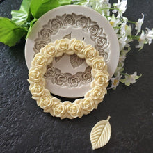 Load image into Gallery viewer, 1PC Rosette Leaves Silicone Mold Cake Chocolate Mold Picture Frame Frame Sugar Baking Mold Molding Silicone Picture Frames Fondant Molds Photo Mirror Silicone Wedding Cake Decorating Mold
