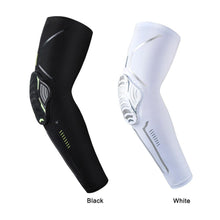 将图片加载到图库查看器，1PC Sport Black Arm Guard Compression Sleeves Sports Fitness Elastic Elbow Protective Pad Outdoor Basketball Football Sleeves For UV Summer Sun Protection Men Athletic Arm Cover
