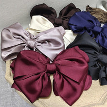 将图片加载到图库查看器，1PC Winter Velvet Bowknot Hair Clips Hand Tie Large Pigtail Bows Hairpin For Women Girls Satin Temperament Elegant Fashion Hairgrips Accessories For Party
