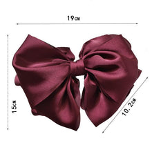 将图片加载到图库查看器，1PC Winter Velvet Bowknot Hair Clips Hand Tie Large Pigtail Bows Hairpin For Women Girls Satin Temperament Elegant Fashion Hairgrips Accessories For Party
