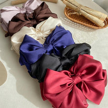将图片加载到图库查看器，1PC Winter Velvet Bowknot Hair Clips Hand Tie Large Pigtail Bows Hairpin For Women Girls Satin Temperament Elegant Fashion Hairgrips Accessories For Party
