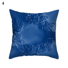 Load image into Gallery viewer, 1Pcs Blue Pattern Cushion Cover Polyester Pillowcase Decorative Navy Blue White Pillow Covers Pillow Case Blue Home Bedroom Sofa Decor Pillow Cover
