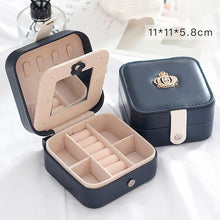 将图片加载到图库查看器，1pcs Double Layer Storage Box For Men And Women Large Capacity Leather Jewelry Box Hardware Latch Travel Portable Flip Lid Palm Jewelry Box Jewelry Box for Women Girls Necklace Ring Storage Organizer 2 Layers Large PU-Leathers Jewelry Case
