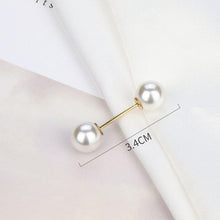 Load image into Gallery viewer, 1pcs Fashion Pearl Fixed Strap Charm Safety Pin Sweater Cardigan Clip Brooches Rhinestone Metal Jewelry Sweater Shawl Clips Faux Crystal and Pearl Pins for Fixing on Sweaters

