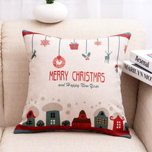 将图片加载到图库查看器，1Pcs Happy New Year Christmas Decorations Pillows Cover Merry Christmas Throw Cushion Covers Tree Reindeer Star Pillow Case For Party Home Decoration 45x45CM
