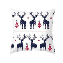 将图片加载到图库查看器，1Pcs Happy New Year Christmas Decorations Pillows Cover Merry Christmas Throw Cushion Covers Tree Reindeer Star Pillow Case For Party Home Decoration 45x45CM
