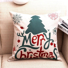 将图片加载到图库查看器，1Pcs Happy New Year Christmas Decorations Pillows Cover Merry Christmas Throw Cushion Covers Tree Reindeer Star Pillow Case For Party Home Decoration 45x45CM
