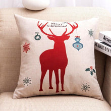 将图片加载到图库查看器，1Pcs Happy New Year Christmas Decorations Pillows Cover Merry Christmas Throw Cushion Covers Tree Reindeer Star Pillow Case For Party Home Decoration 45x45CM
