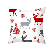 将图片加载到图库查看器，1Pcs Happy New Year Christmas Decorations Pillows Cover Merry Christmas Throw Cushion Covers Tree Reindeer Star Pillow Case For Party Home Decoration 45x45CM
