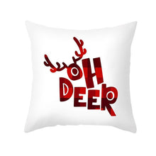 将图片加载到图库查看器，1Pcs Happy New Year Christmas Decorations Pillows Cover Merry Christmas Throw Cushion Covers Tree Reindeer Star Pillow Case For Party Home Decoration 45x45CM
