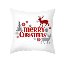 将图片加载到图库查看器，1Pcs Happy New Year Christmas Decorations Pillows Cover Merry Christmas Throw Cushion Covers Tree Reindeer Star Pillow Case For Party Home Decoration 45x45CM
