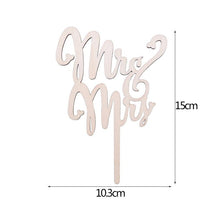 将图片加载到图库查看器，1Pcs Hollow Letter Love Just Married Mr &amp; Mrs Cake Topper Mr and Mrs Cake Toppers Wooden Wedding Cake Topper Party Cake Decoration Mr And Mrs Cake Topper Bride and Groom Wooden Wedding Cake Topper For Wedding Party Supplies
