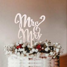 将图片加载到图库查看器，1Pcs Hollow Letter Love Just Married Mr &amp; Mrs Cake Topper Mr and Mrs Cake Toppers Wooden Wedding Cake Topper Party Cake Decoration Mr And Mrs Cake Topper Bride and Groom Wooden Wedding Cake Topper For Wedding Party Supplies
