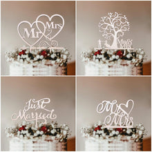 将图片加载到图库查看器，1Pcs Hollow Letter Love Just Married Mr &amp; Mrs Cake Topper Mr and Mrs Cake Toppers Wooden Wedding Cake Topper Party Cake Decoration Mr And Mrs Cake Topper Bride and Groom Wooden Wedding Cake Topper For Wedding Party Supplies
