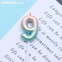 Load image into Gallery viewer, 1pcs Starry Sky Candles Birthday Cake Decoration Gradient Party Cake Decor Candles Happy Birthday Number Candles for Cake Topper Decoration for Party
