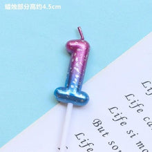 Load image into Gallery viewer, 1pcs Starry Sky Candles Birthday Cake Decoration Gradient Party Cake Decor Candles Happy Birthday Number Candles for Cake Topper Decoration for Party
