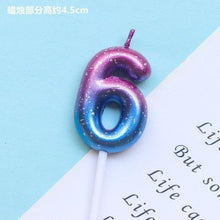 Load image into Gallery viewer, 1pcs Starry Sky Candles Birthday Cake Decoration Gradient Party Cake Decor Candles Happy Birthday Number Candles for Cake Topper Decoration for Party
