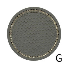 将图片加载到图库查看器，1PCS Universal 7cm Car Style Coasters Pad Pink Cup Holder Mat Rhinestone Waterproof Anti Slip Vehicle Bling Car Coasters Pink PVC Travel Auto Cup Holder Insert Coaster Anti Slip Crystal Vehicle Interior Accessories Cup Mats For Women Girl
