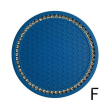 将图片加载到图库查看器，1PCS Universal 7cm Car Style Coasters Pad Pink Cup Holder Mat Rhinestone Waterproof Anti Slip Vehicle Bling Car Coasters Pink PVC Travel Auto Cup Holder Insert Coaster Anti Slip Crystal Vehicle Interior Accessories Cup Mats For Women Girl
