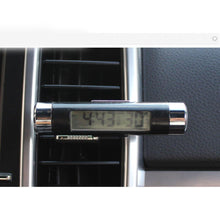 将图片加载到图库查看器，2 In 1 Car Vehicle LCD Digital Display Automotive Thermometer Clock Portable Car Auto Dashboard Digital Clocks with Black Light And LCD Screen Adjustable Vehicle Temperature Gauge Support Clock
