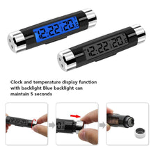 将图片加载到图库查看器，2 In 1 Car Vehicle LCD Digital Display Automotive Thermometer Clock Portable Car Auto Dashboard Digital Clocks with Black Light And LCD Screen Adjustable Vehicle Temperature Gauge Support Clock
