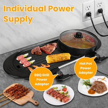 Load image into Gallery viewer, 2-in-1 Electric Hot Pot with Bbq Grill Cooker 2200W
