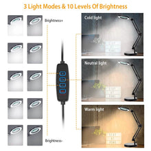 Load image into Gallery viewer, 2-in-1 LED Magnifier Desk Lamp with 8x Magnifying Glass
