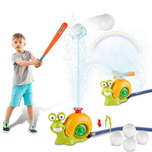 Load image into Gallery viewer, 2-in-1 Snail Water Sprinkler Baseball Toy with 2 Sprinkler Nozzles
