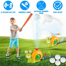 Load image into Gallery viewer, 2-in-1 Snail Water Sprinkler Baseball Toy with 2 Sprinkler Nozzles
