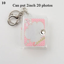 Load image into Gallery viewer, 2 Inch Photo Album PVC Sequins Transparent Sticker &amp; Name Card Holder 16 Pockets Photo Holder Business Card Bag Mini Photo Holds Photos with Key Chain Album Gifts
