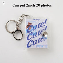 Load image into Gallery viewer, 2 Inch Photo Album PVC Sequins Transparent Sticker &amp; Name Card Holder 16 Pockets Photo Holder Business Card Bag Mini Photo Holds Photos with Key Chain Album Gifts
