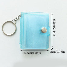 Load image into Gallery viewer, 2 Inch Photo Album PVC Sequins Transparent Sticker &amp; Name Card Holder 16 Pockets Photo Holder Business Card Bag Mini Photo Holds Photos with Key Chain Album Gifts
