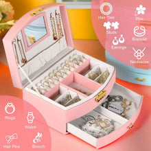 将图片加载到图库查看器，2-Layer Lockable Leather Jewelry Box
