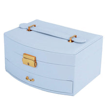 将图片加载到图库查看器，2-Layer Lockable Leather Jewelry Box
