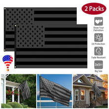 Load image into Gallery viewer, 2-Pack: 3X5 Ft. All Black American Flag
