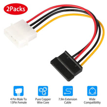 将图片加载到图库查看器，2-Pack: 4 Pin Male To 15Pin Female Data Cable Adapter
